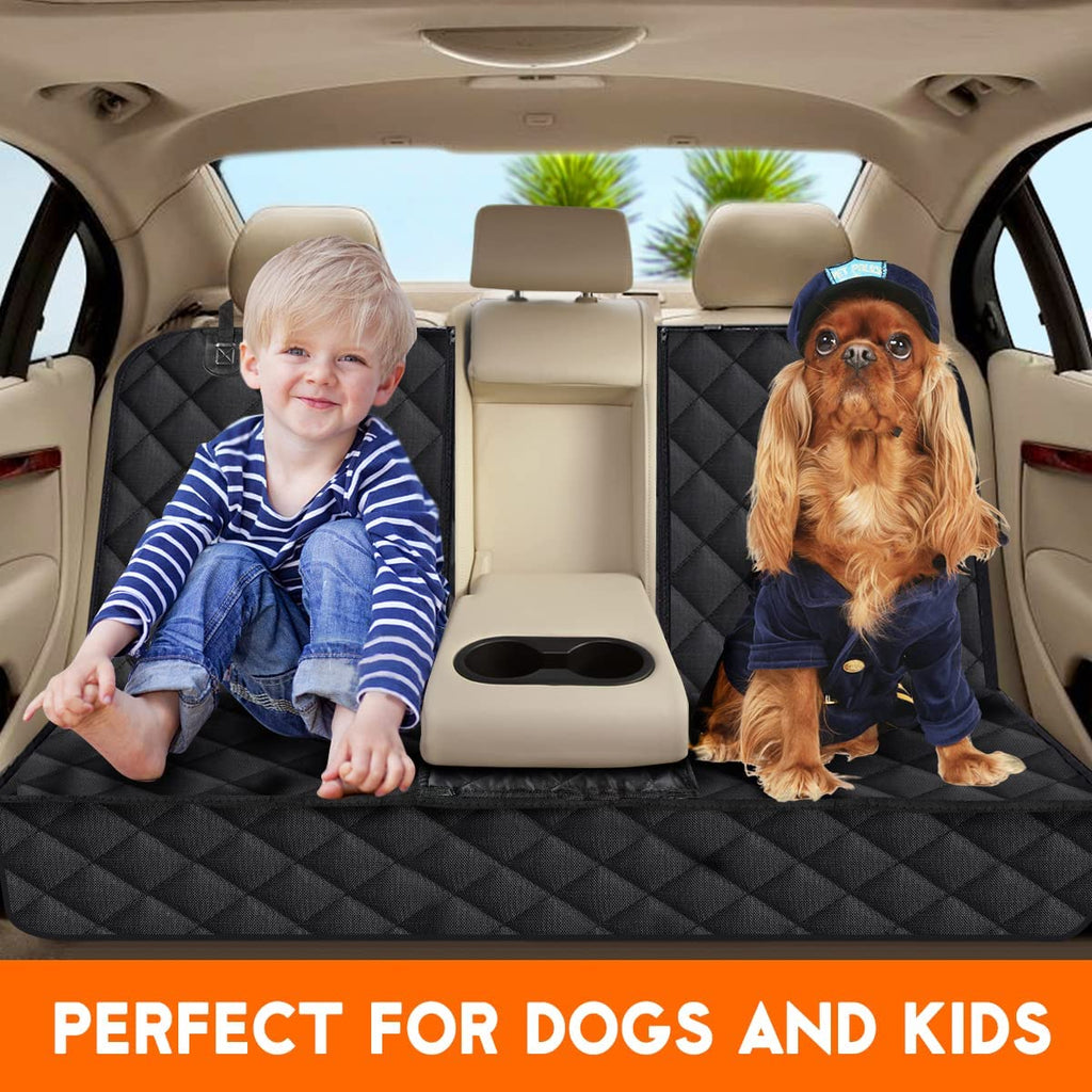 Premium Waterproof Dog Car Seat Cover - Universal Fit Back Seat Protector for Dogs and Kids - Non-Slip and Easy to Clean - Perfect for Cars, Trucks, and SUVs - Black