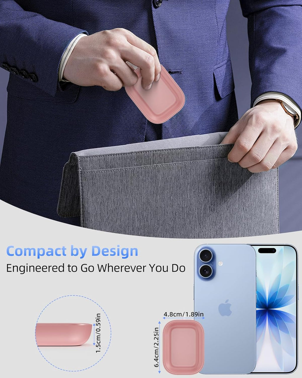 Qi Charger for Airpods 3, Wireless Charger for Apple Airpod 3/Airpods 2/Airpods, Wireless Charging Station for Airpods 3/Airpods Pro Wireless Charging, Wireless Charging Pad for Airpods Pro-Pink