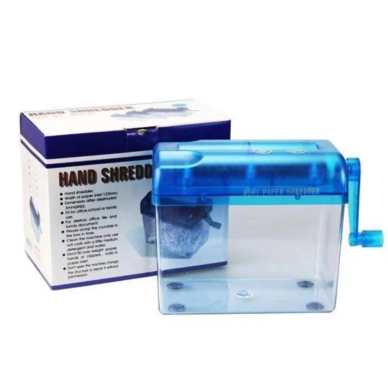 Paper Shredder Documents Paper Cutting Tool A4 Paper Mini Hand Crank Shredder Portable for Receipts Bills Portrait Home Office