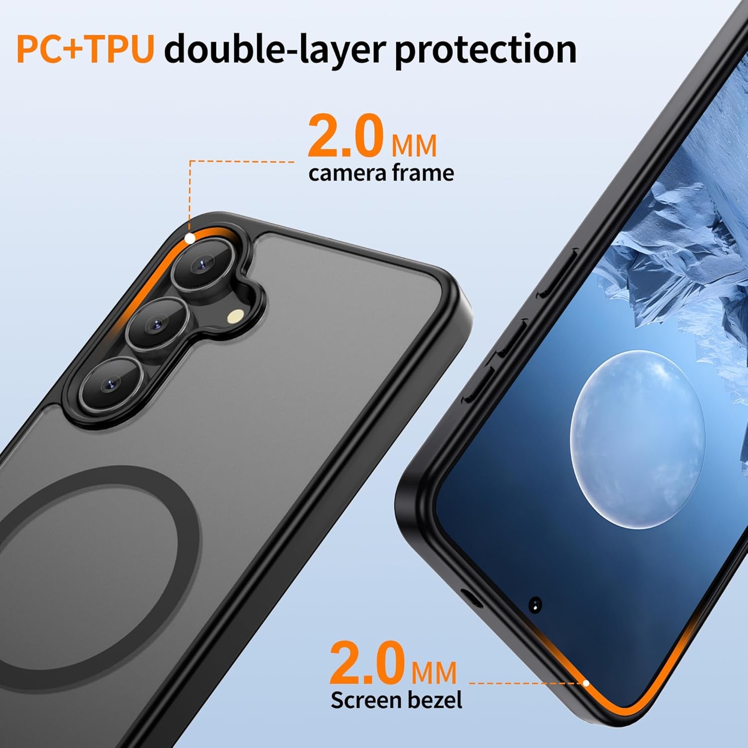 Ultimate Protection for Your Samsung Galaxy S24/S25: Slim Matte Case with 2 Screen Protectors and Military Grade Drop Defense