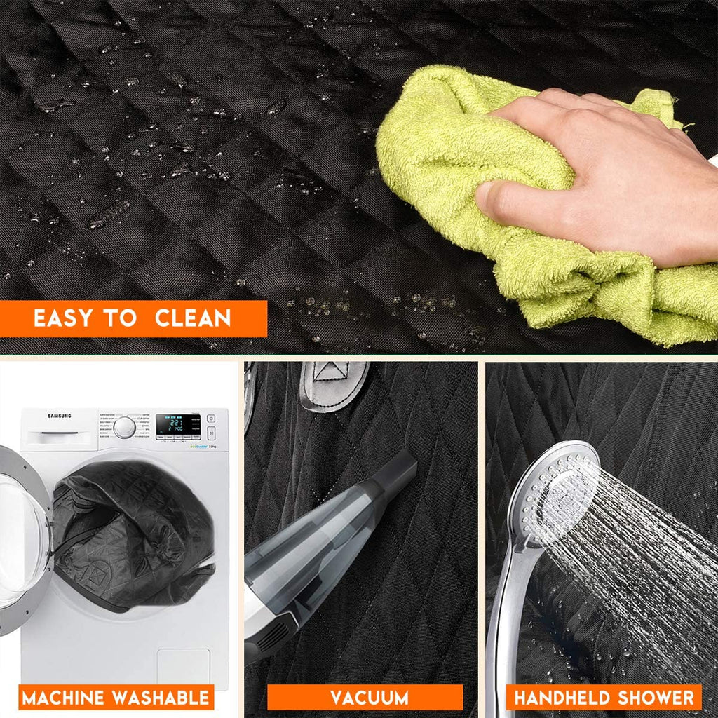 Premium Waterproof Dog Car Seat Cover - Universal Fit Back Seat Protector for Dogs and Kids - Non-Slip and Easy to Clean - Perfect for Cars, Trucks, and SUVs - Black