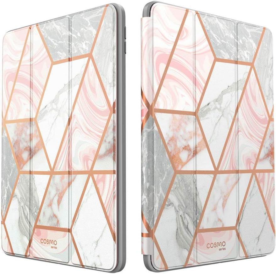 Stylish Marble Cosmo Case for iPad Air 5th & 4th Generation - Full-Body Protection with Auto Sleep/Wake & Built-In Pencil Holder