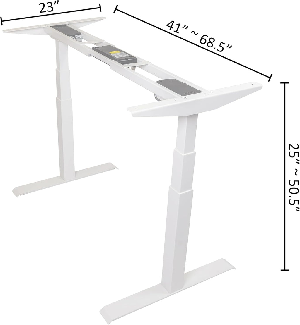 Transform Your Workspace with the K Series Electric Adjustable Standing Desk Base - Dual Motor, Height & Width Customizable (White Frame Only)