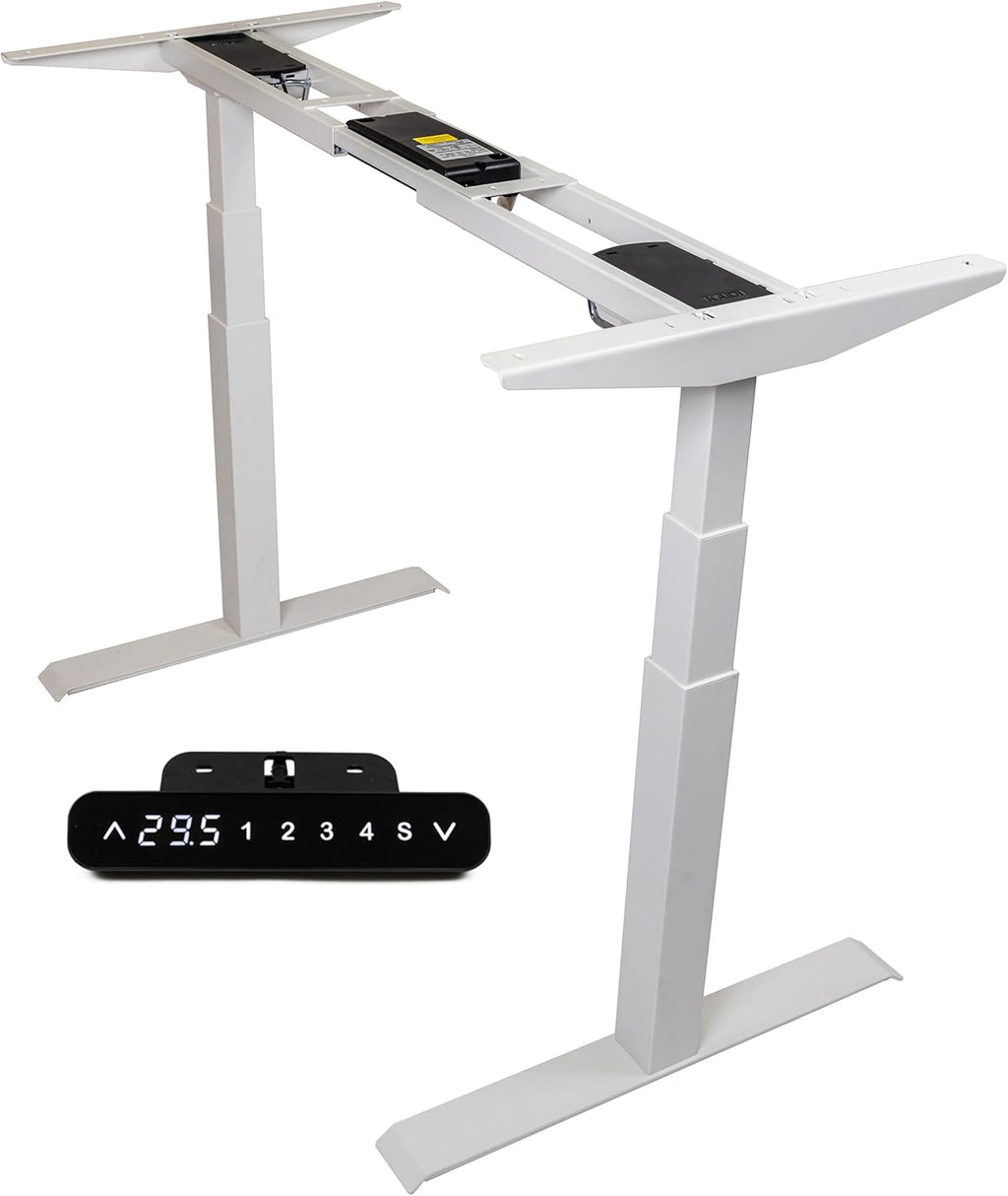 Transform Your Workspace with the K Series Electric Adjustable Standing Desk Base - Dual Motor, Height & Width Customizable (White Frame Only)