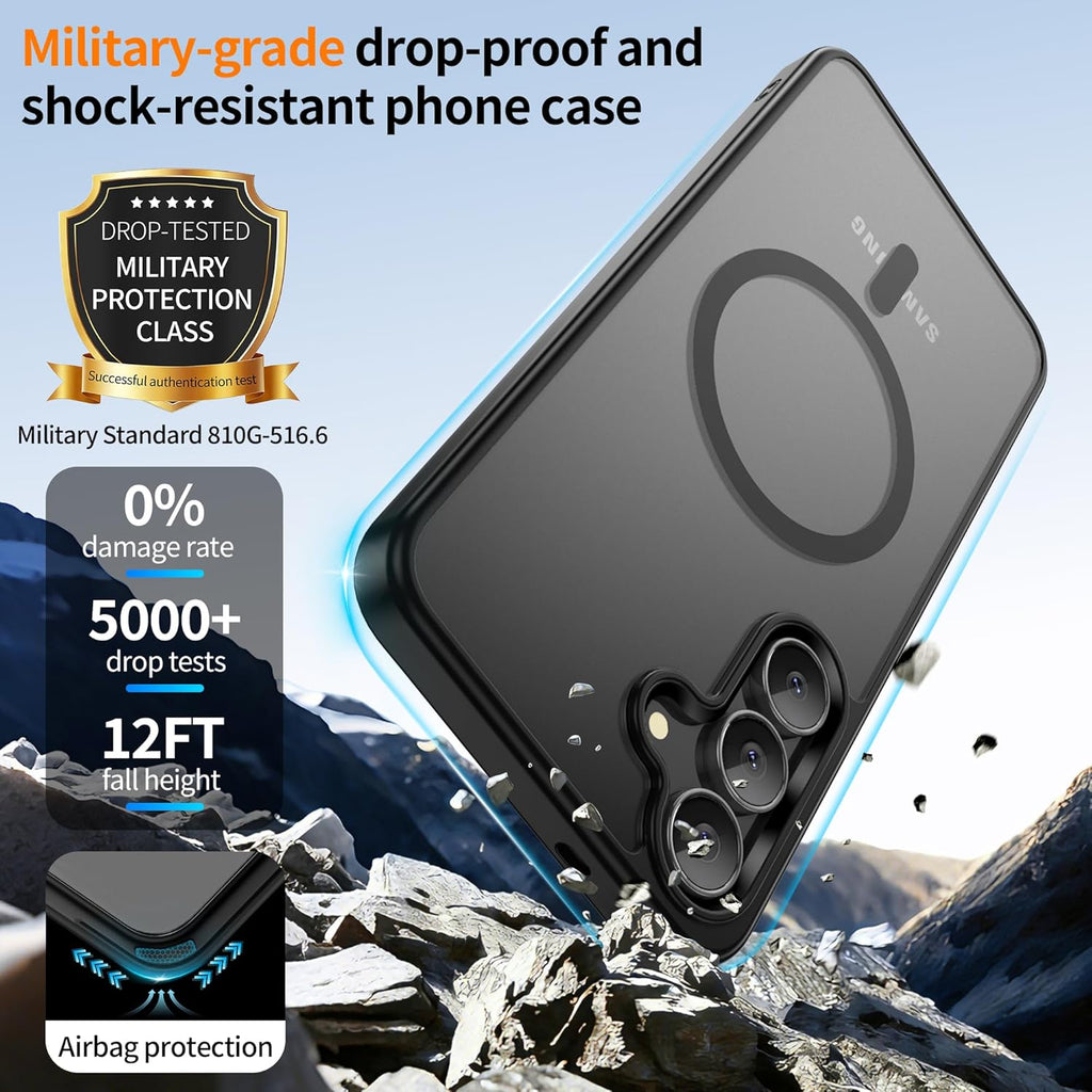Ultimate Protection for Your Samsung Galaxy S24/S25: Slim Matte Case with 2 Screen Protectors and Military Grade Drop Defense