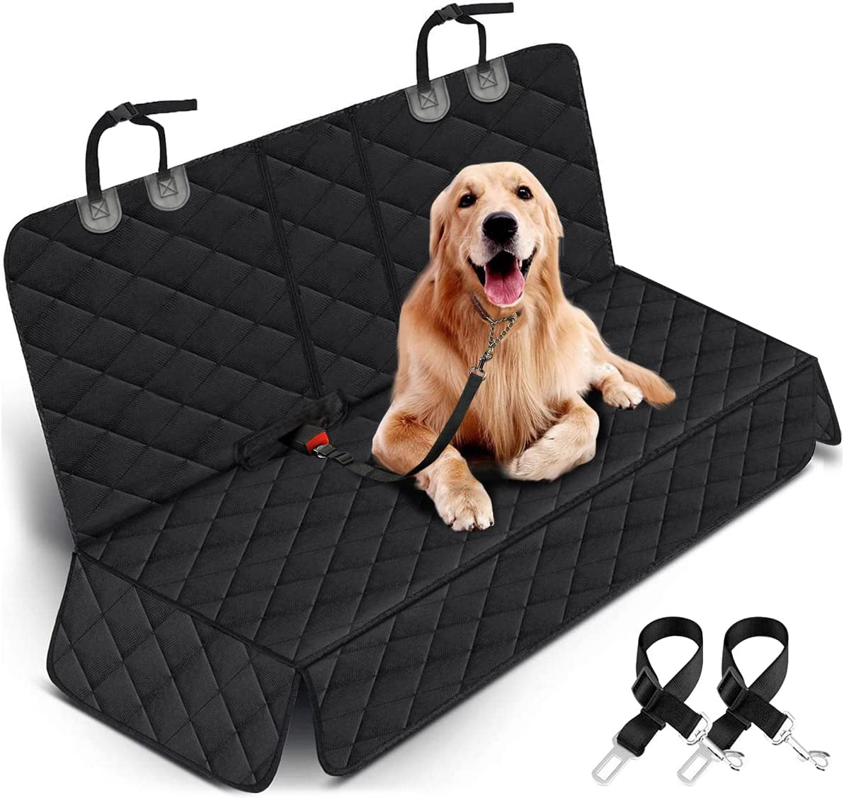 Premium Waterproof Dog Car Seat Cover - Universal Fit Back Seat Protector for Dogs and Kids - Non-Slip and Easy to Clean - Perfect for Cars, Trucks, and SUVs - Black
