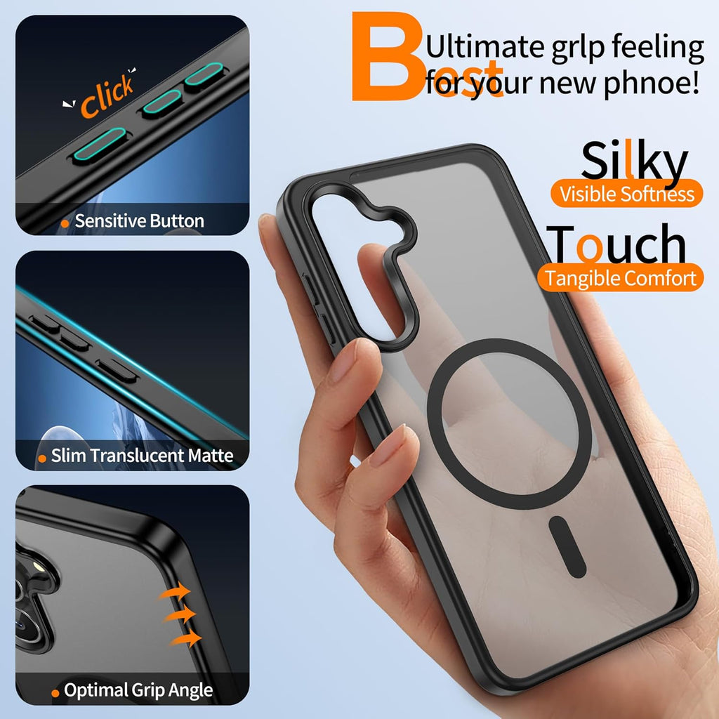 Ultimate Protection for Your Samsung Galaxy S24/S25: Slim Matte Case with 2 Screen Protectors and Military Grade Drop Defense