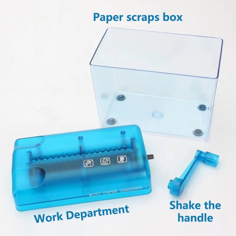 Paper Shredder Documents Paper Cutting Tool A4 Paper Mini Hand Crank Shredder Portable for Receipts Bills Portrait Home Office