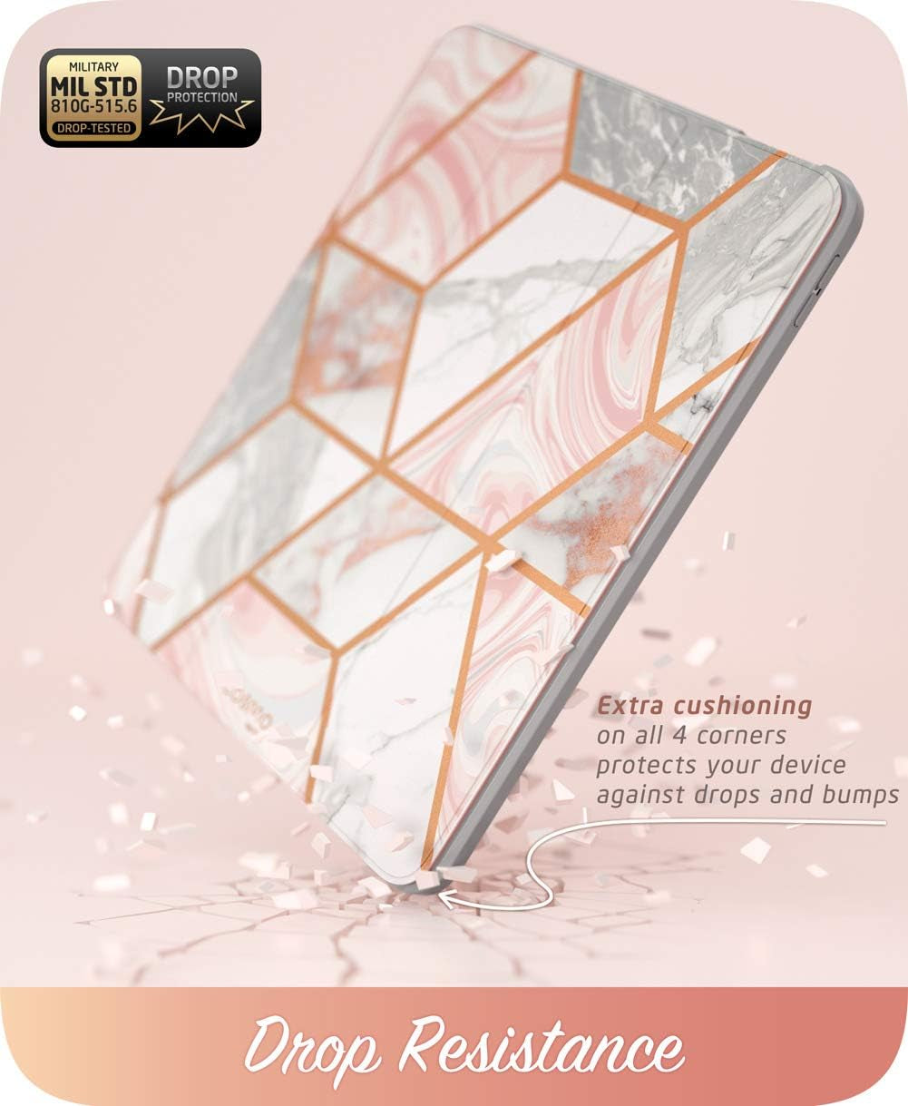 Stylish Marble Cosmo Case for iPad Air 5th & 4th Generation - Full-Body Protection with Auto Sleep/Wake & Built-In Pencil Holder