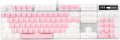 Elevate Your Gaming Experience with the MK-Storm White & Pink Mechanical Gaming Keyboard - 104 Keys, Upgraded Blue Switches, and Stunning White Backlighting!