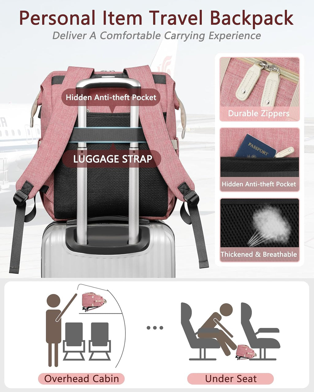 Backpack for Women,Rfid anti Theft Work Backpack for 15.6 Inch Laptop,Wide Open Large USB Charging Port Student Bookbag, Doctor Teacher Nurse College School Travel Shoulder Purse Bag